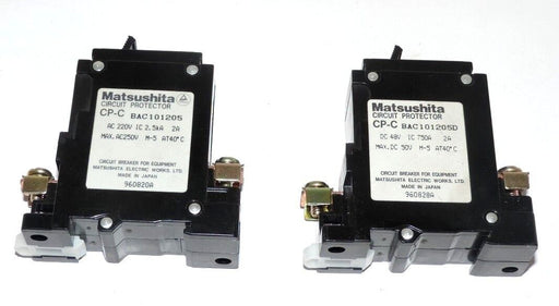 LOT OF 2 NEW MATSUSHITA CP-C CIRCUIT PROTECTORS, CPCBAC101205D, CPCBAC101205