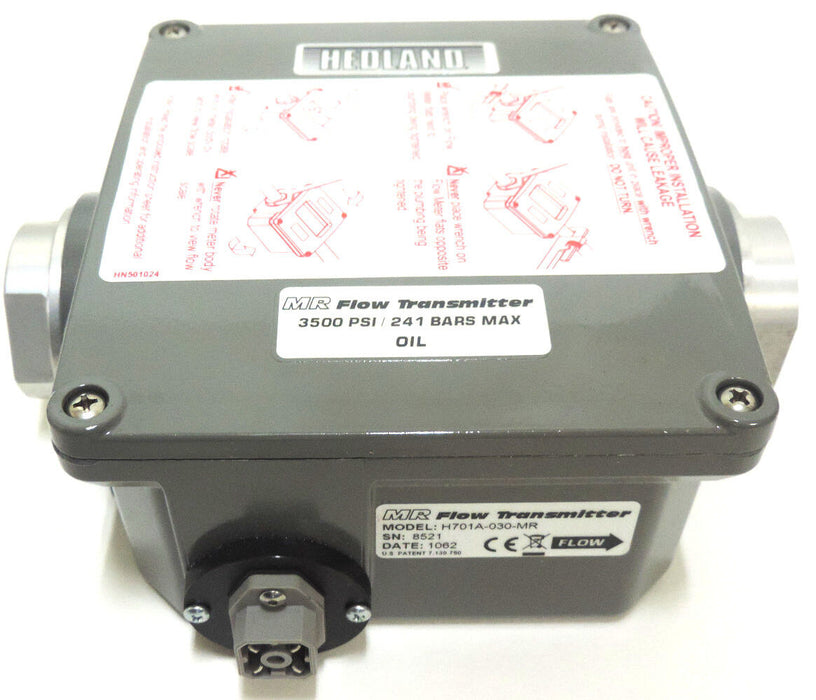 NIB HEDLAND H701A-030-MR FLOW METER 3/4" NPT OIL 30GPM, MR FLOW TRANSMITTER