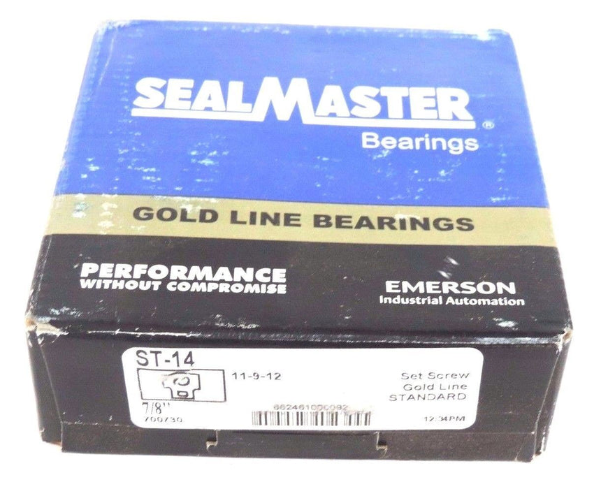 NIB SEALMASTER ST-14 GOLD LINE BEARING 7/8'' SET SCREW ST14