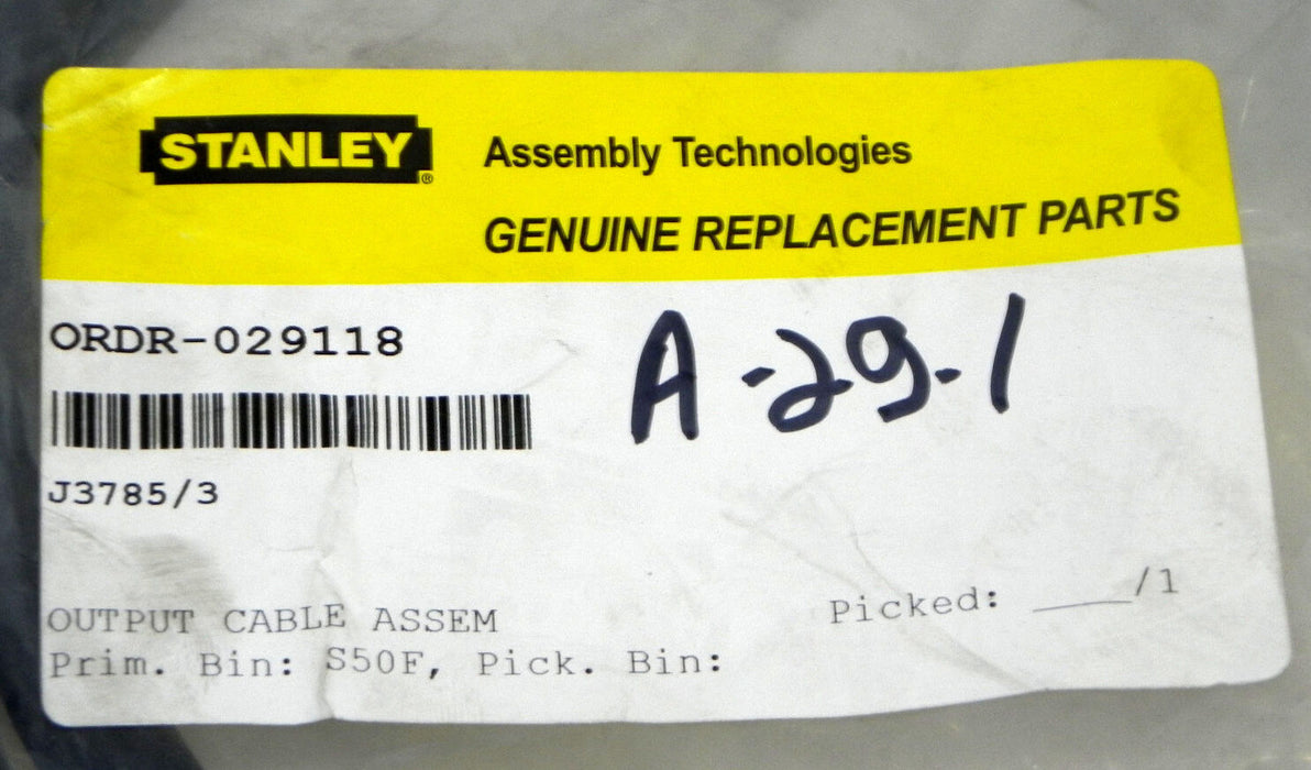 NEW STANLEY J3785/3  CABLE J37853 REV D