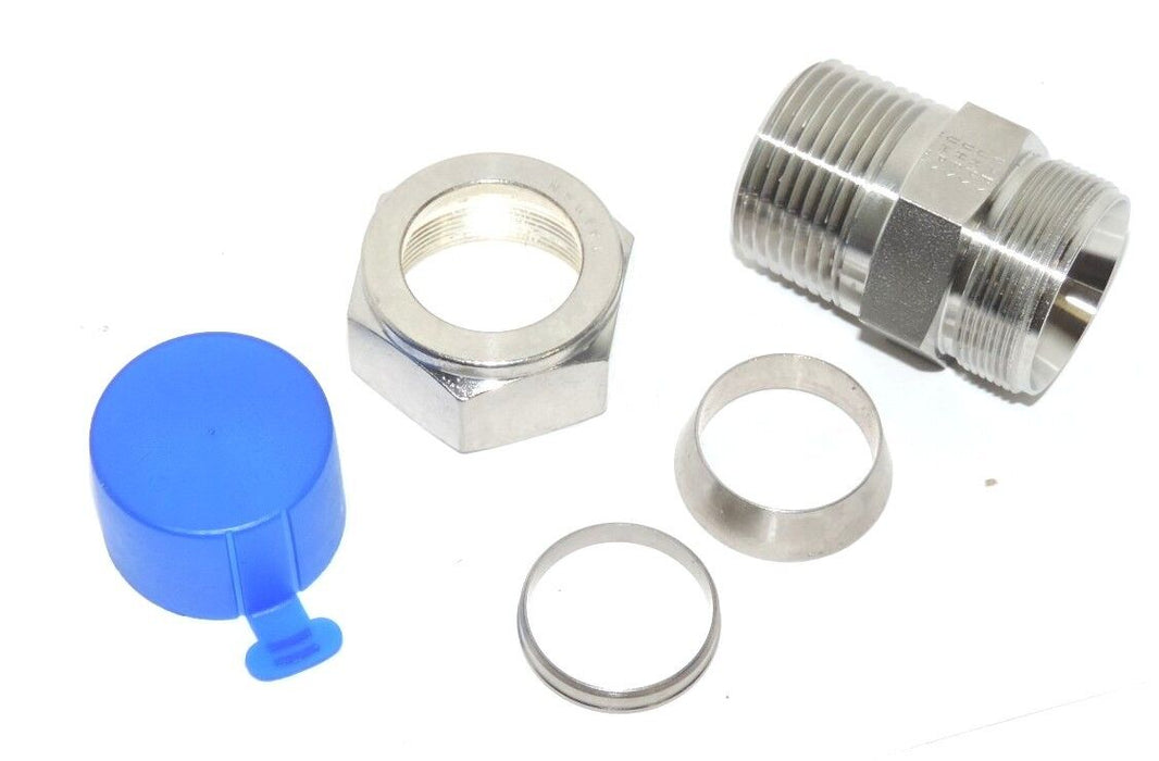 LOT OF 4 NEW PARKER 16-316 CONNECTORS 1" TUBE TO 1" MALE THREAD 16316