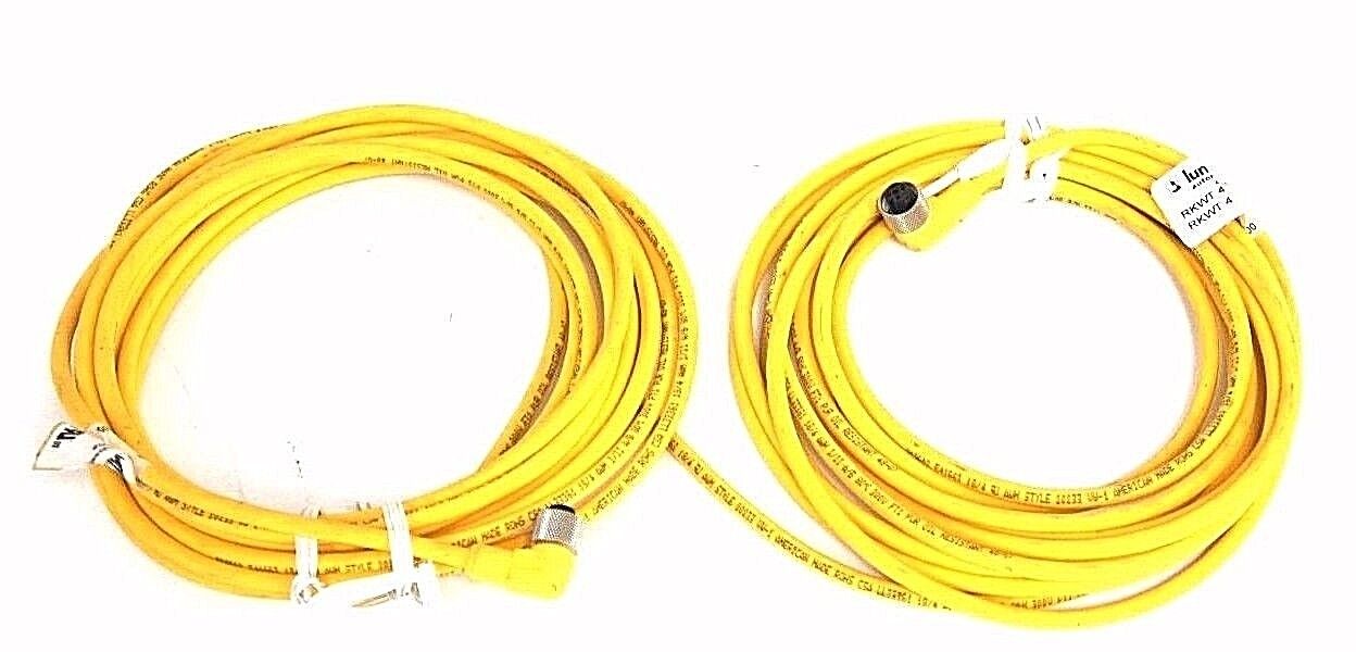 LOT OF 2 LUMBERG RKWT4-602/5M CABLES 5PIN ELBOW 5M, RKWT4-S798/5M