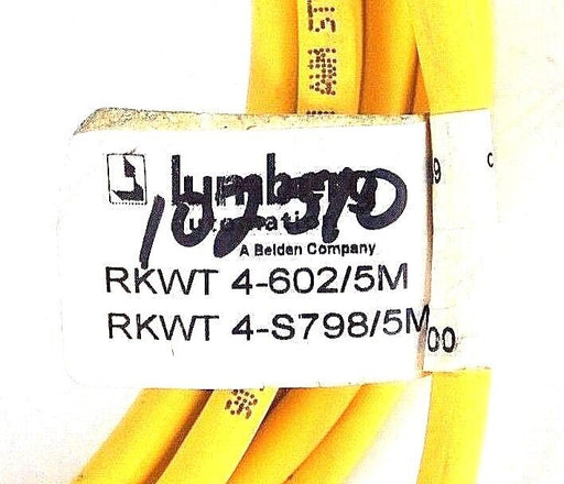 LOT OF 2 LUMBERG RKWT4-602/5M CABLES 5PIN ELBOW 5M, RKWT4-S798/5M