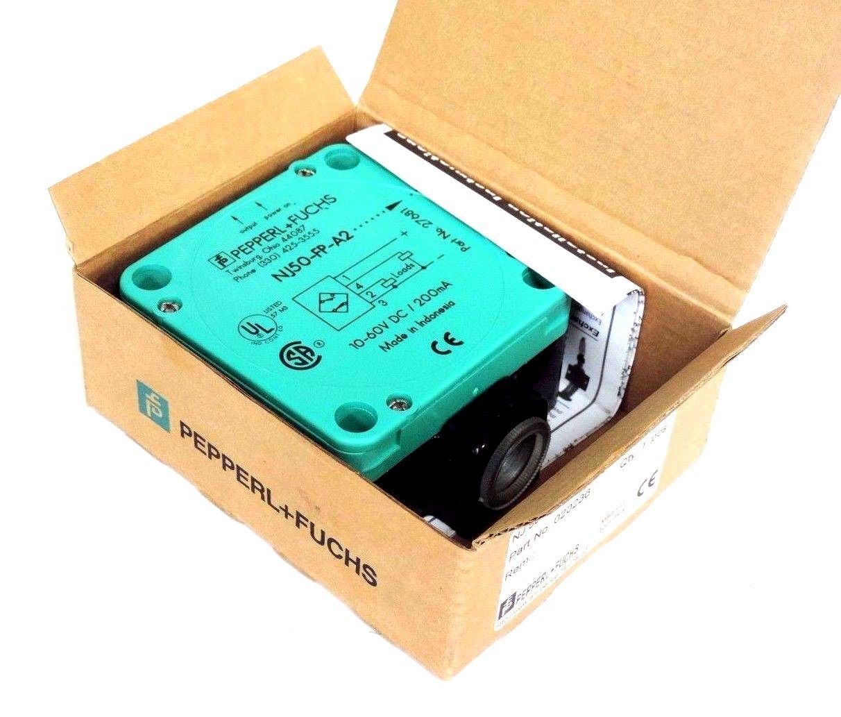 NIB PEPPERL + FUCHS NJ 50-FP-A2-P4 PROXIMITY SENSOR 020236, 10-60V, 200MA, 27681