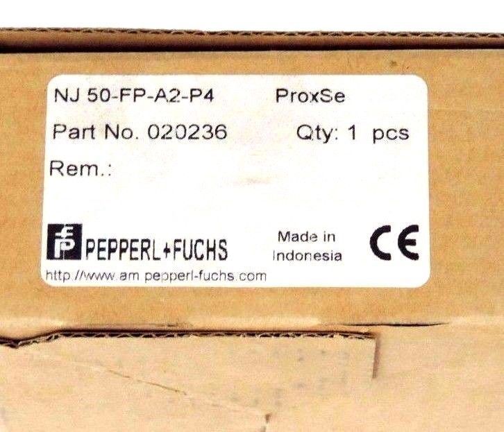 NIB PEPPERL + FUCHS NJ 50-FP-A2-P4 PROXIMITY SENSOR 020236, 10-60V, 200MA, 27681