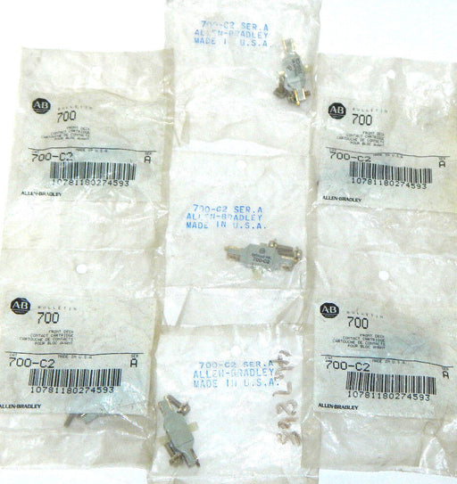 NEW LOT OF 7 ALLEN BRADLEY 700-C2 SER. A, FRONT DECK CONTACT CARTRIDGES 700C2