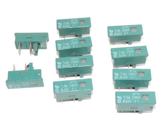 LOT OF 10 NEW DAITO CP75 FUSES 7.5A, 250V