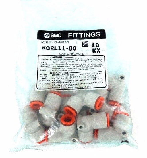 BAG OF 10 NEW SMC KQ2L11-00 UNION ELBOW FITTINGS 11MM NPT KQ2L1100