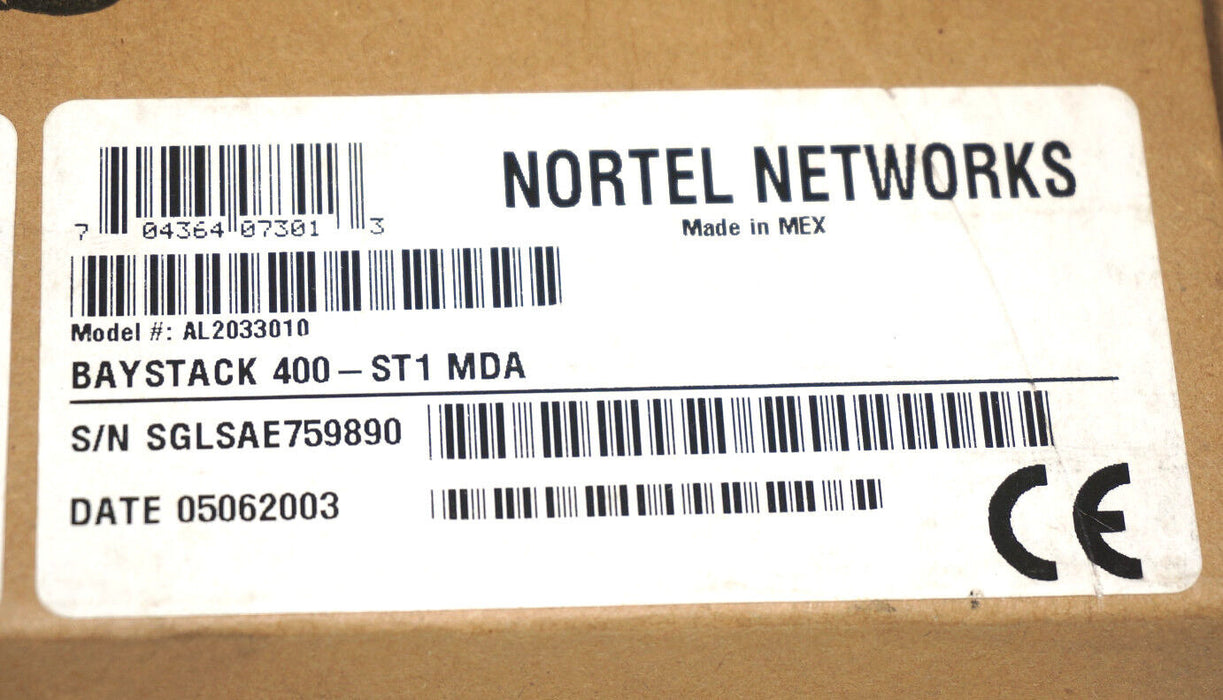 NIB NORTEL 303735-BR06 NETWORK CARD BAYSTACK 400-ST1 MDA, AL2033010 HDW: 01