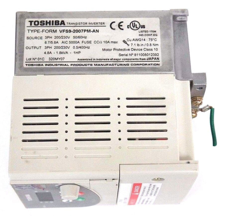 TOSHIBA VFS9-2007PM-AN TRANSISTOR INVERTER DRIVE VFS92007PMAN