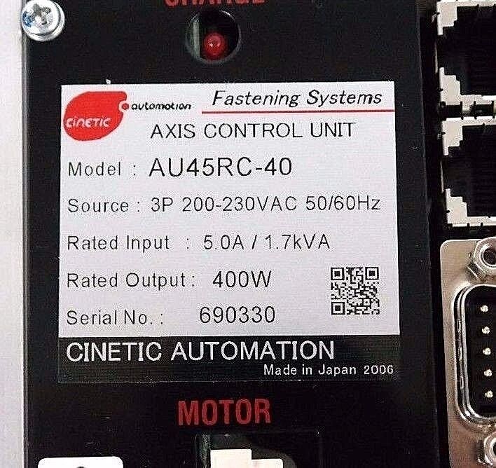 REPAIRED CINETIC AUTOMATION AU45RC-40 AXIS CONTROL UNIT A70E3-HX-4200, AU45RC40