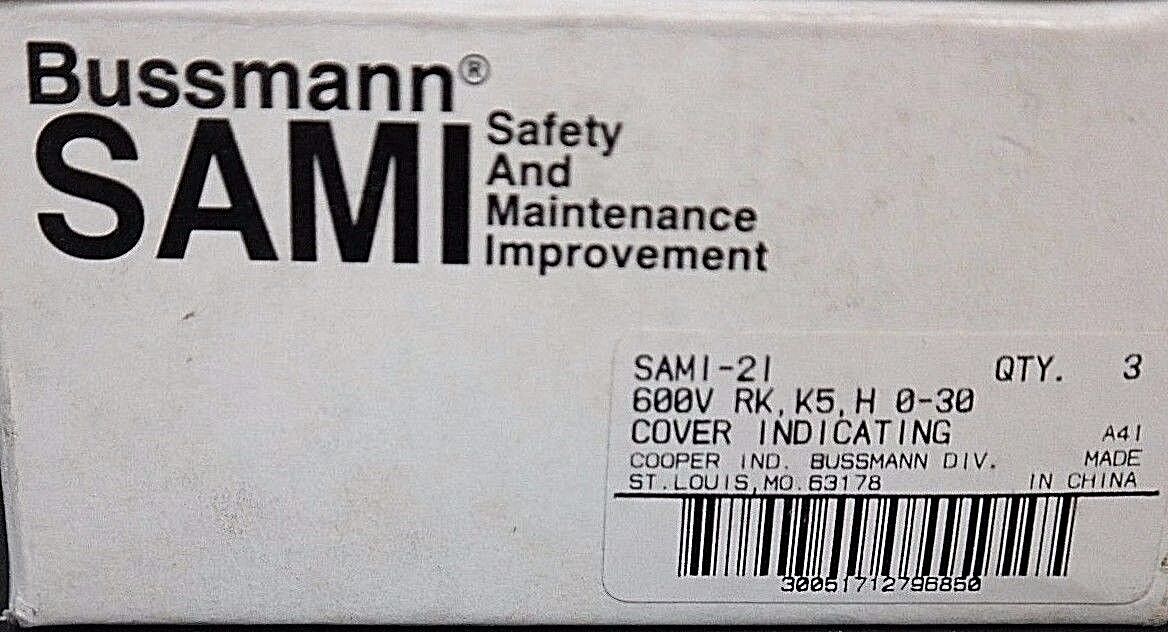 BOX OF 3 NEW BUSSMANN SAMI-2I FUSE COVERS SAMI2I