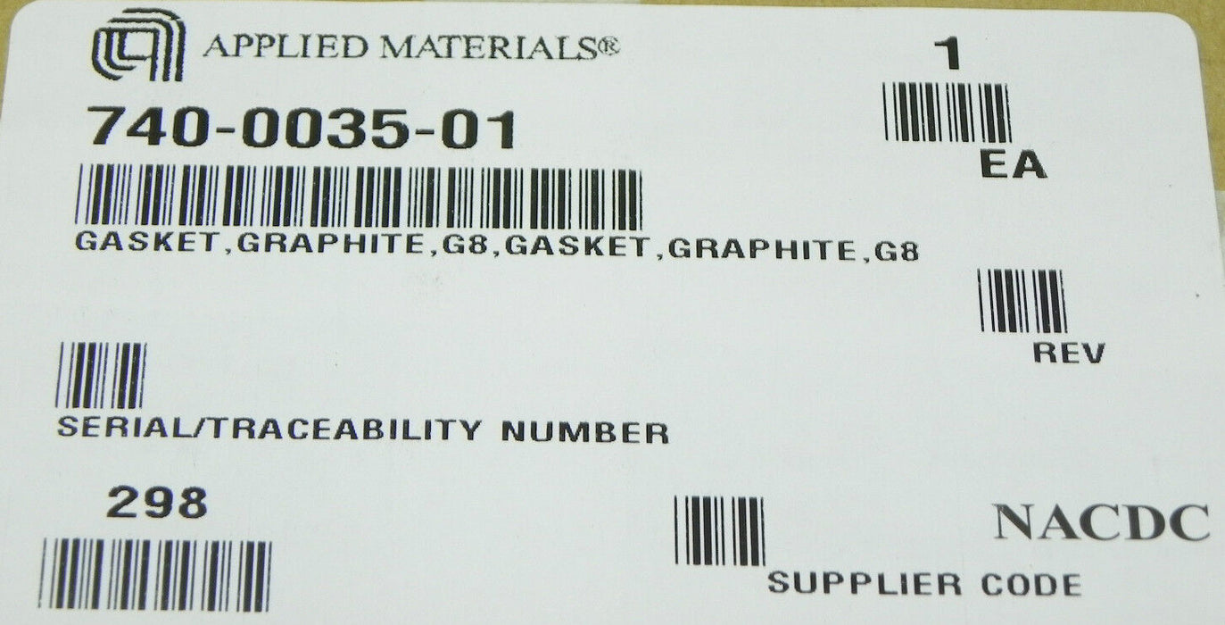 NEW APPLIED MATERIALS 740-0035-01 GASKET GRAPHITE G8 740003501