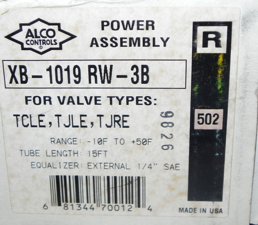 NIB ALCO CONTROLS XB-1019 RW-3B POWER ASSEMBLY 15'' XB1019RW3B