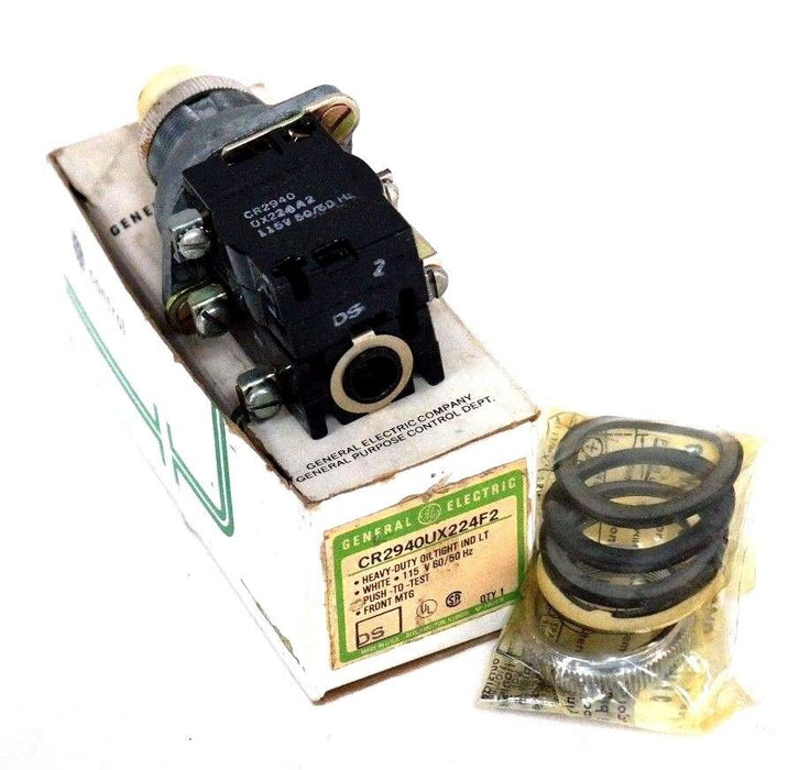 NIB GENERAL ELECTRIC CR2940UX224F2 PUSHBUTTON WHITE 115V 50/60HZ