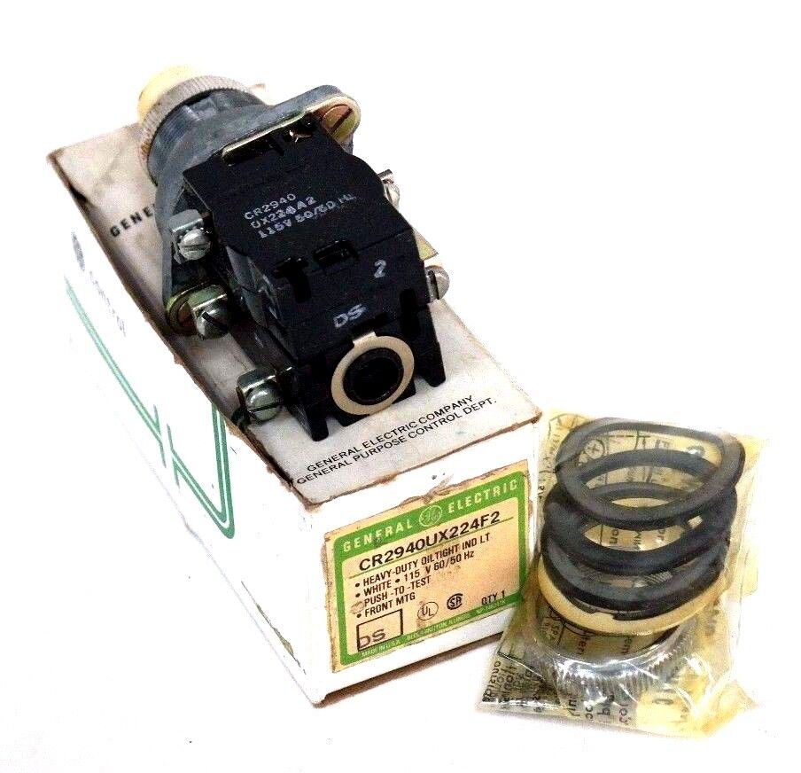 NIB GENERAL ELECTRIC CR2940UX224F2 PUSHBUTTON WHITE 115V 50/60HZ