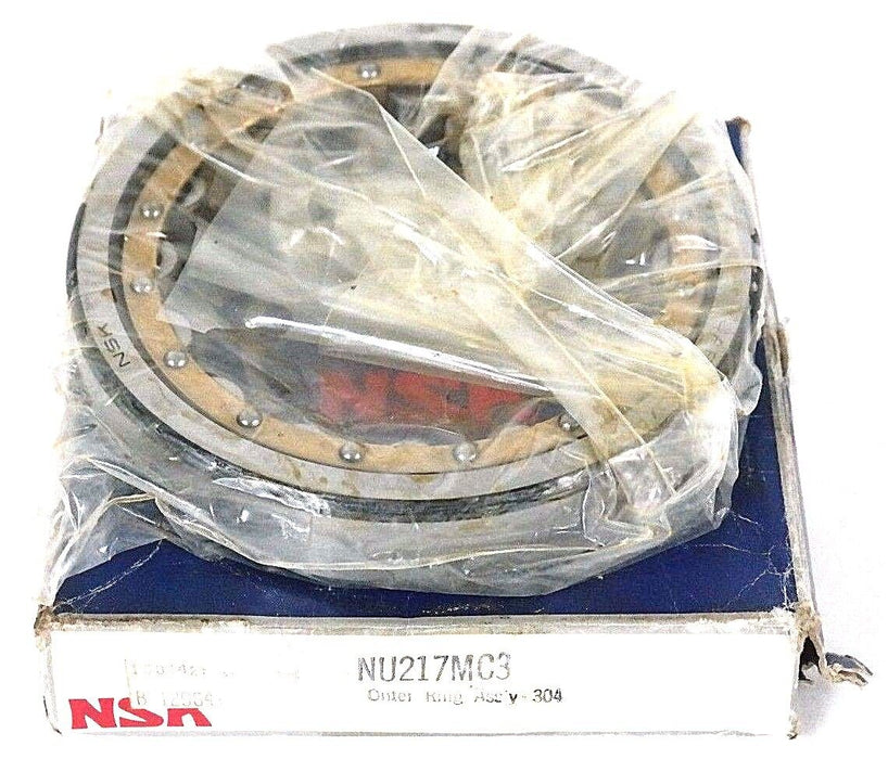 NEW NSK NU217MC3 CYLINDRICAL ROLLER BEARING OUTER RING ASSEMBLY - 304