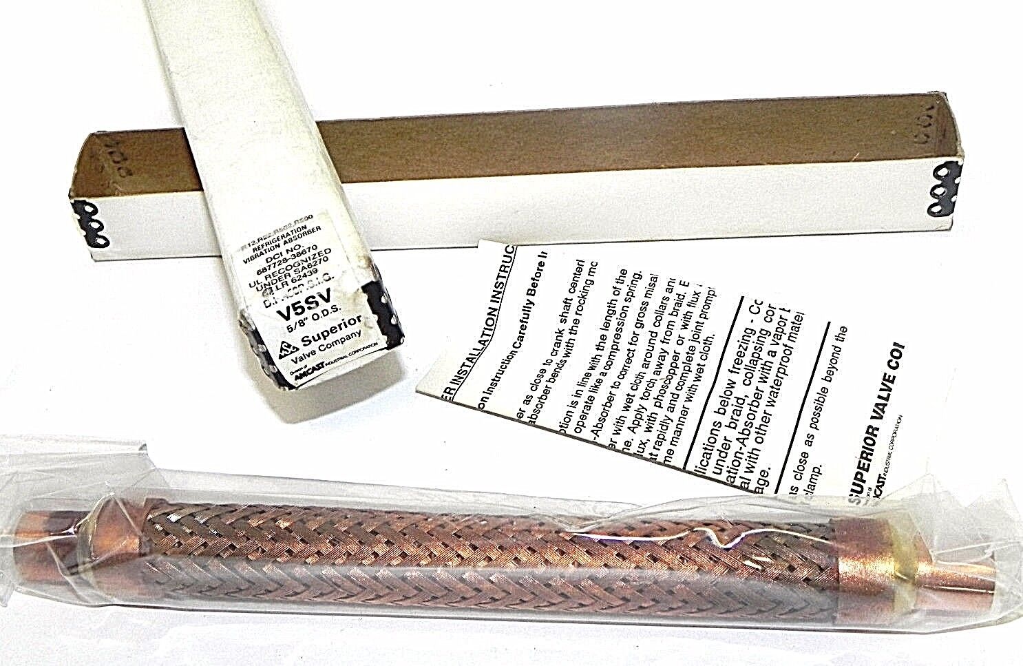 NEW SUPERIOR VALVE COMPANY V5SV REFRIGERATION VIBRATION ABSORBER 5/8'' O.D.S.