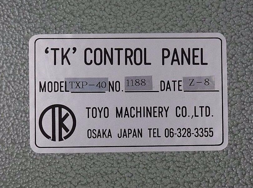 NIB TOYO MACHINERY TXP-40 CONTROL PANEL NO. 1188 TXP40