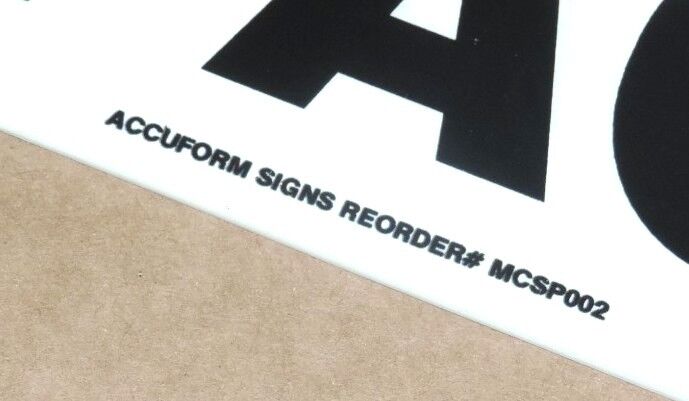 NEW ACCUFORM SIGNS MCSP002 10" X 14" DANGER CONFINED SPACE SIGN