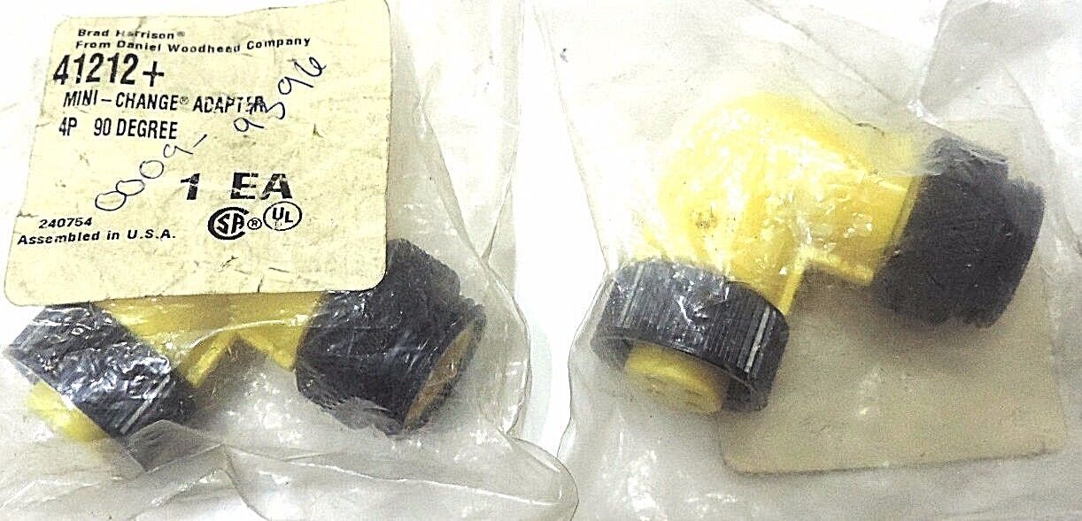 LOT OF 2 NEW HARRISON WOODHEAD 41212 CONNECTOR MINI-CHANGE ADAPTERS 4P 90 DEGREE