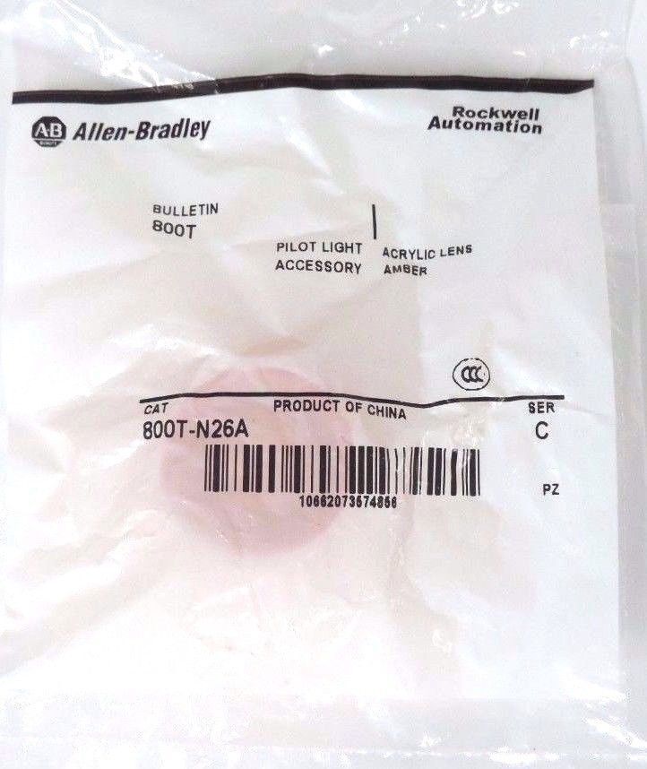 LOT OF 10 NEW ALLEN BRADLEY 800T-N26A PILOT LIGHT ACRYLIC LENSES AMBER SER. C