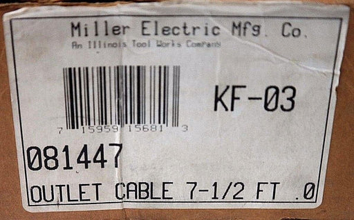 NIB MILLER ELECTRIC 081447 OUTLET CABLE KF-03, 7-1/2 FT