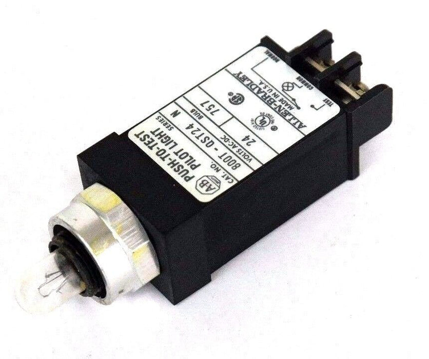 NIB ALLEN BRADLEY 800T-QST24 SER. N PUSH-TO-TEST PILOT LIGHT W/O CAP 800TQST24