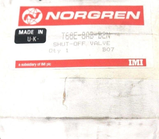 NIB NORGREN T68E-8AB-B2N SHUT-OFF VALVE T68E8ABB2N - FACTORY SEALED