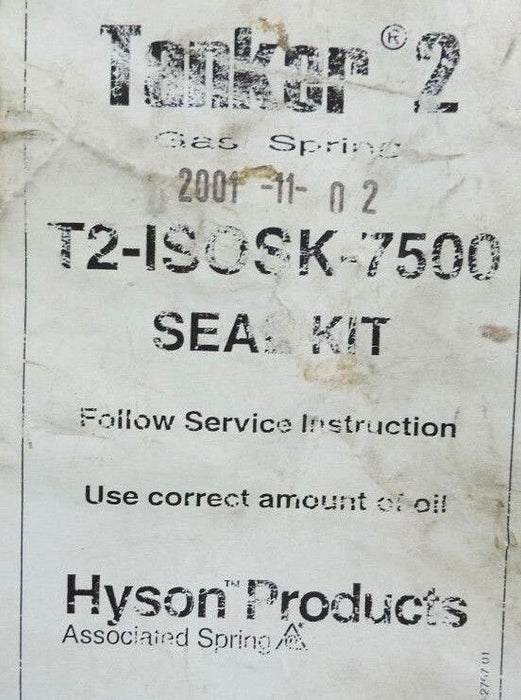 NEW HYSON T2-ISOSK-7500 TANKER 2 GAS SPRING SEAL KIT
