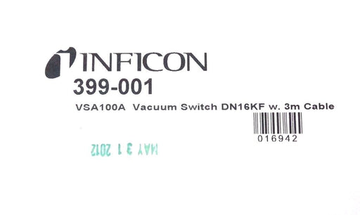 NIB INFICON 399-001 VAS100A VACUUM SWITCH DN16KF W. 3M CABLE 399001