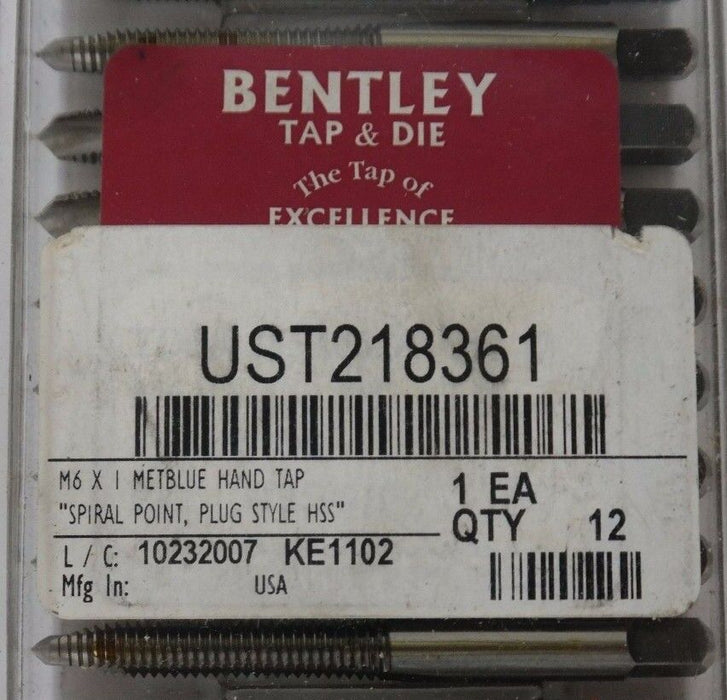 NEW BENTLEY 285A060A M6X1HS D5 METBLUE HAND TAP SPIRAL POINT, PLUG STYLE QTY:12