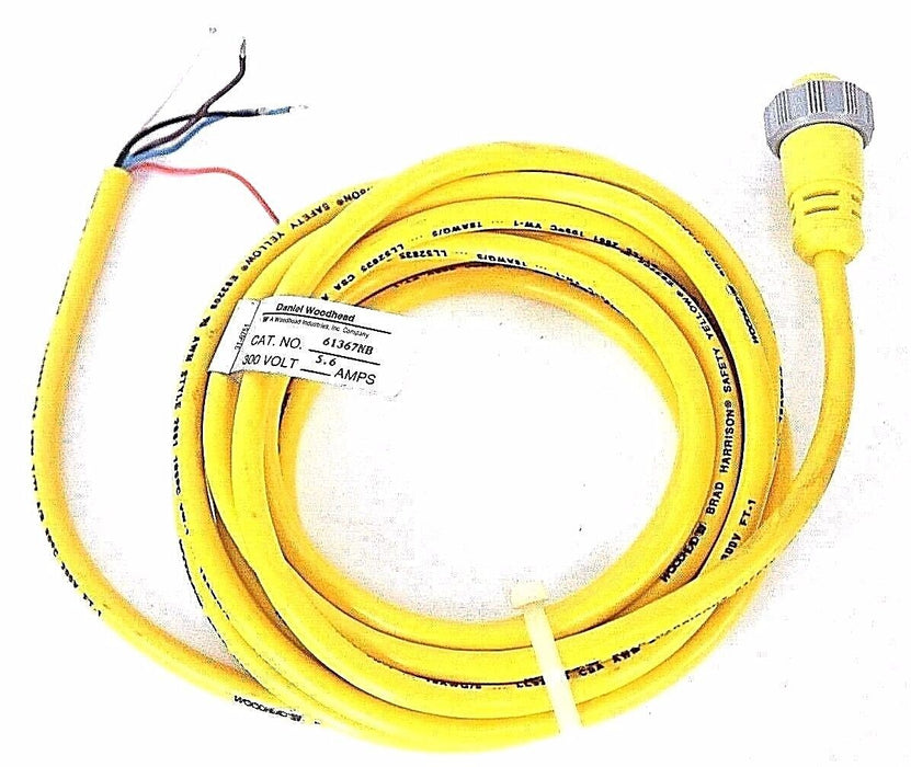 NEW DANIEL WOODHEAD 61367NB CORDSET 300 VOLT, 5.6AMPS, 18AWG/5, E83208