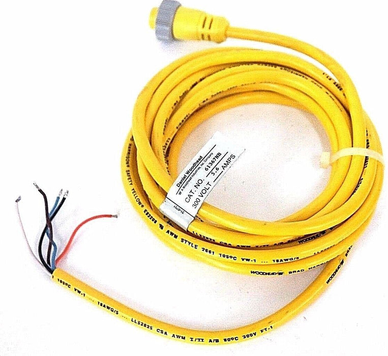 NEW DANIEL WOODHEAD 61367NB CORDSET 300 VOLT, 5.6AMPS, 18AWG/5, E83208