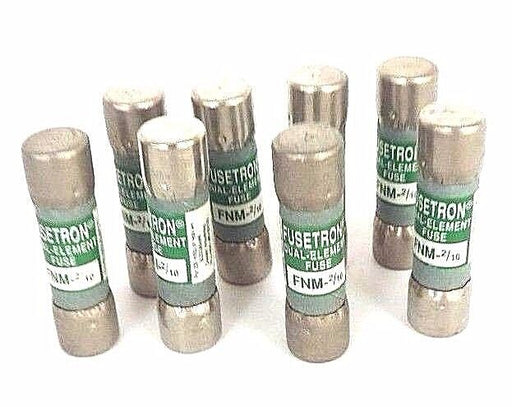 LOT OF 8 COOPER BUSSMANN FNM-2/10 FUSETRON DUAL-ELEMENT FUSES