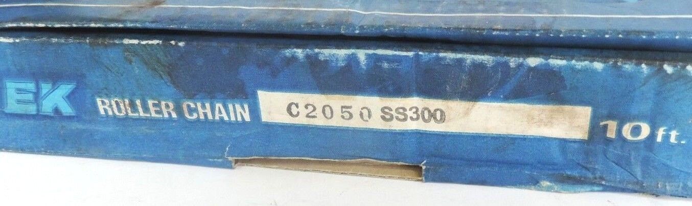 NIB 10FT EK EK2050SS 300 DOUBLE PITCH STAINLESS STEEL ROLLER CHAIN C2050 SS300
