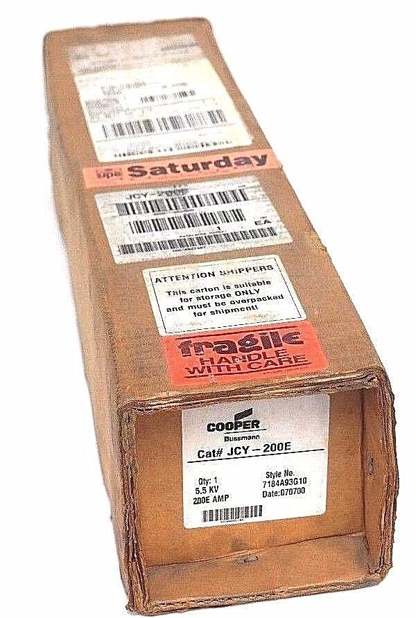 NIB COOPER BUSSMANN JCY-200E BUSS HIGH VOLTAGE FUSE SYLE NO. 7184A93G10