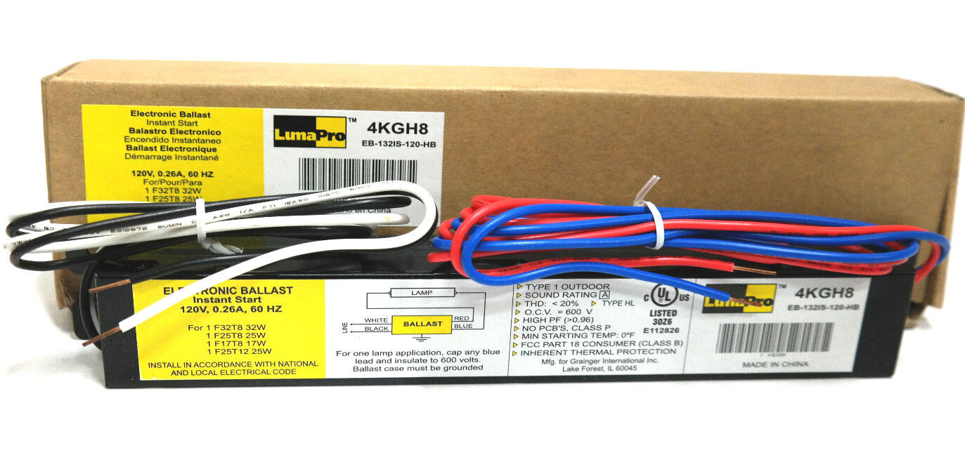 NIB LUMAPRO 4KGH8 BALLAST ELECTRONIC T8 0.26 AMPS