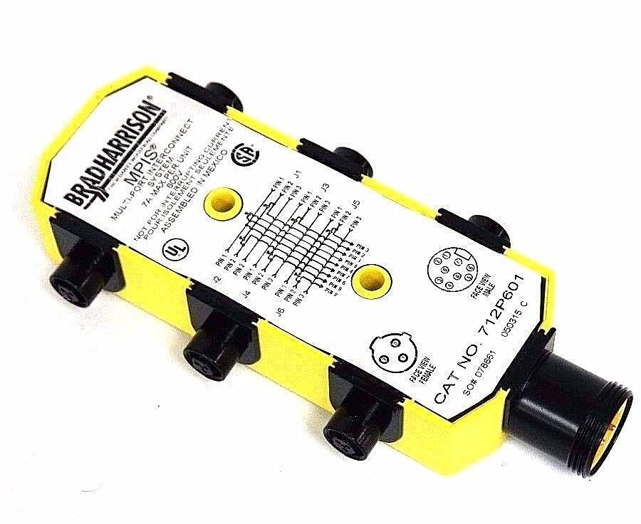 NEW BRAD HARRISON 712P601 MIC MPIS 6/3P FR W/9P MR LED, 7A MAX UNIT 600V