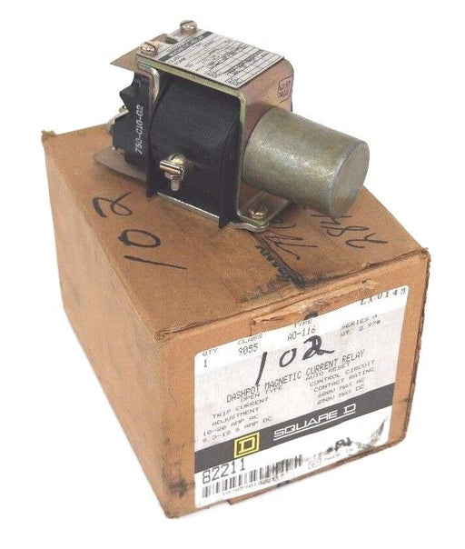 NIB SQUARE D CLASS 9055 TYPE A0116 RELAY CONTACTOR 10AMP, 600VAC, ADJ 9055 A0116