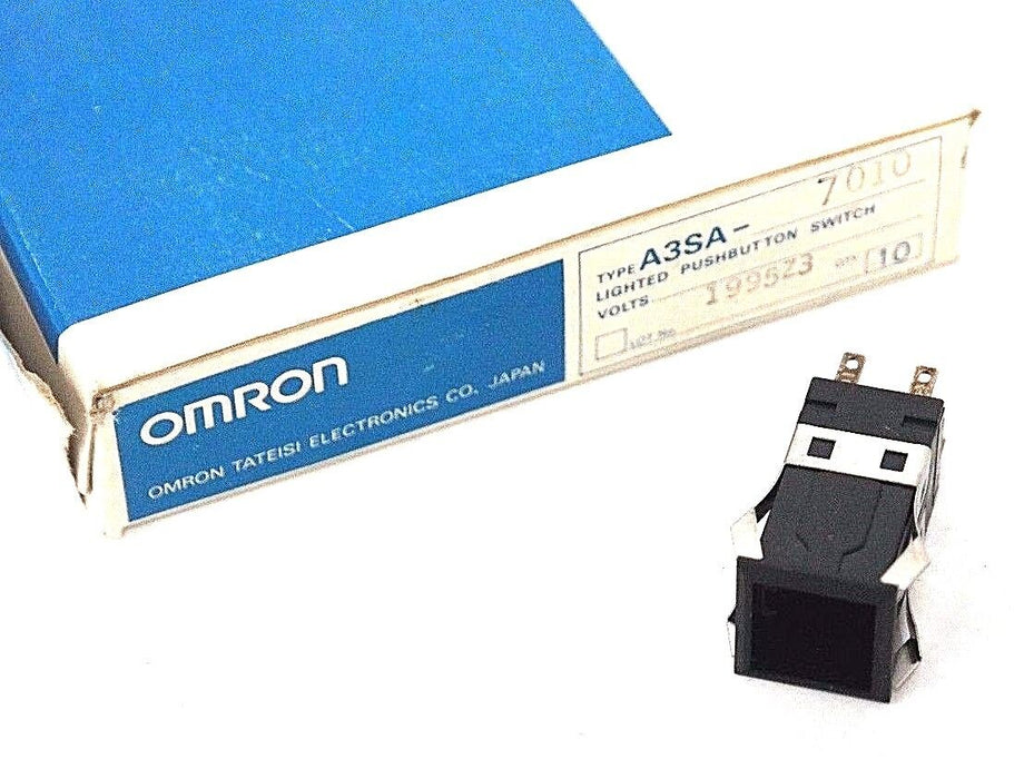 BOX OF 10 NEW OMRON A3SA-7010 LIGHTED PUSHBUTTON LAMP SWITCHES A3SA7010