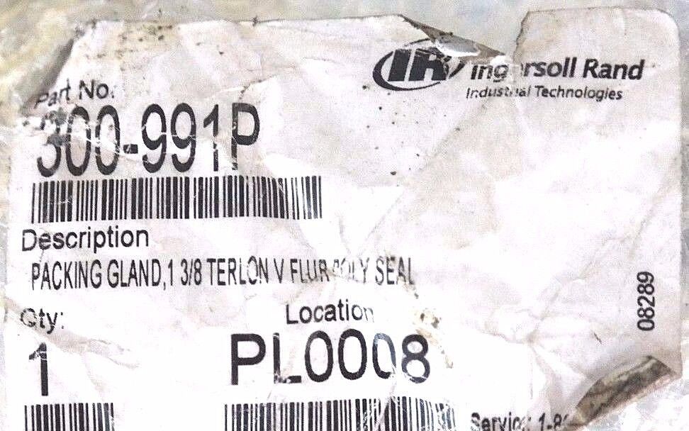 NEW INGERSOLL RAND 300-991P PACKING GLAND 1-3/8 TERLON V FLUR POLY SEAL 300991P