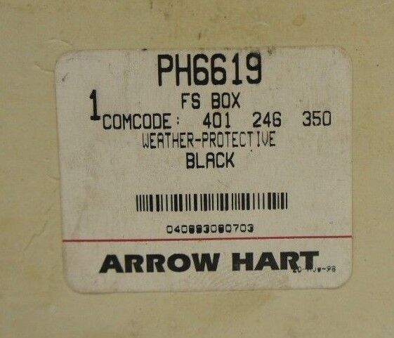 NIB ARROW HART PH6619 FS BOX BLACK WEATHER PROTECTIVE