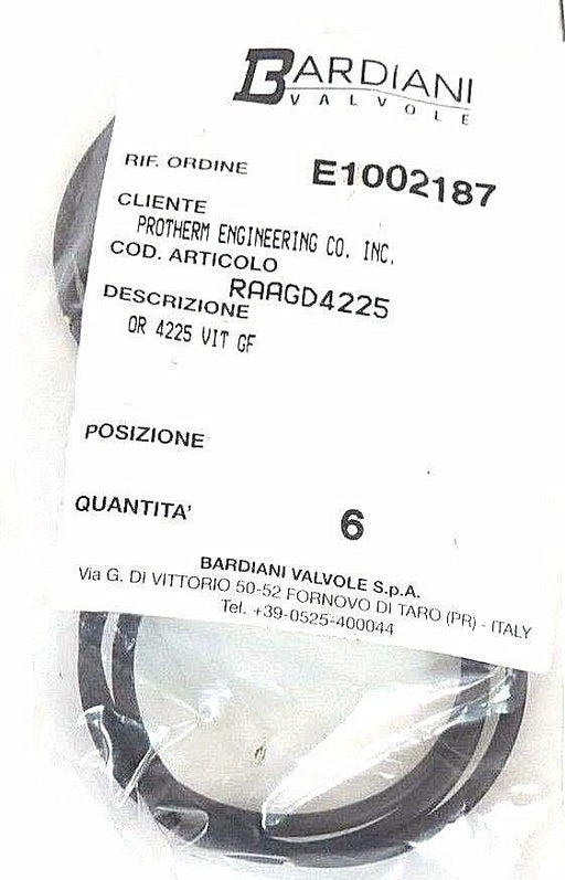 NEW BARDIANI VALVOLE E1002187 SEAL KIT RAAGD4225 OR 4225 VIT GF (QTY: 6)