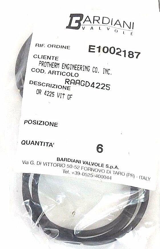 NEW BARDIANI VALVOLE E1002187 SEAL KIT RAAGD4225 OR 4225 VIT GF (QTY: 6)