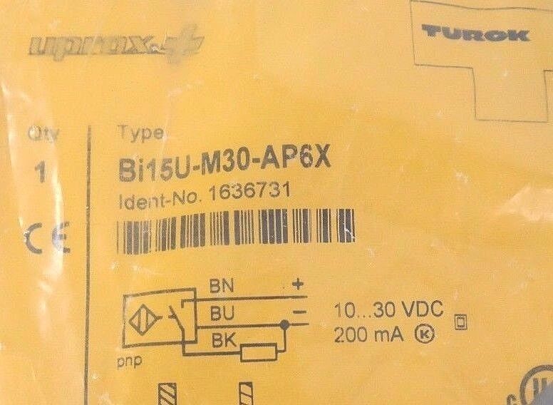 NIB TURCK BI15U-M30-AP6X PROXIMITY SENSOR INDENT-NO. 1636731 BI15UM30AP6X