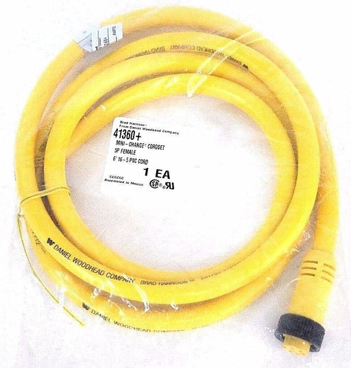 NIB BRAD HARRISON 41360 MINI-CHANGE CORDSET 5P FEMALE 6' 16-5 PVC CORD