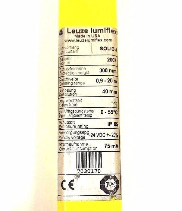 LEUZE LUMIFLEX SOLID-4 LIGHT CURTAINS SD4T40-300 67841903 / SD4R40-300E 67841203