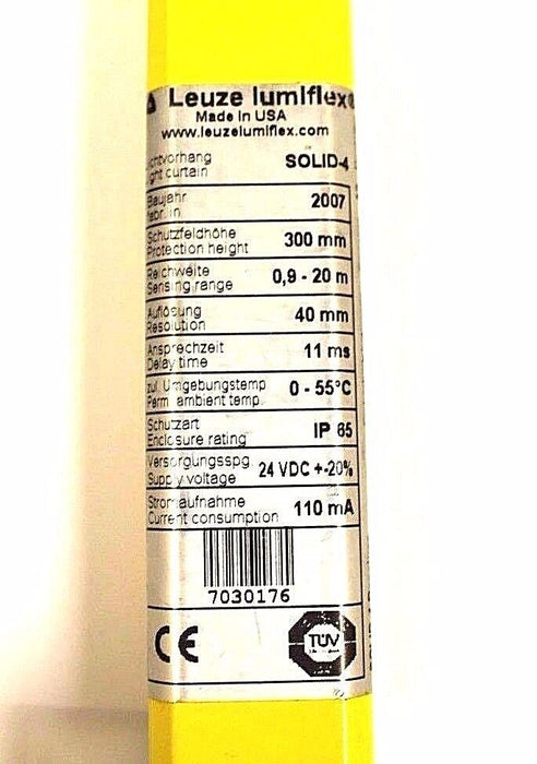 LEUZE LUMIFLEX SOLID-4 LIGHT CURTAINS SD4T40-300 67841903 / SD4R40-300E 67841203