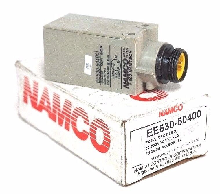 NIB NAMCO EE530-50400 PXSW SENSOR, RECT, LED FSENSE,NO,SCP, 5A, 20-230VAC/DC